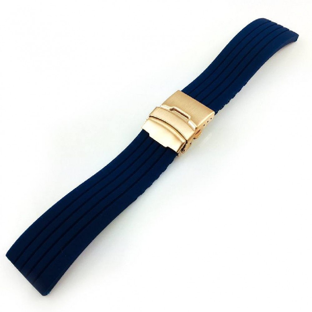 Rubber strap 22 mm black for Ocean 1 Pink Gold without Endlinks